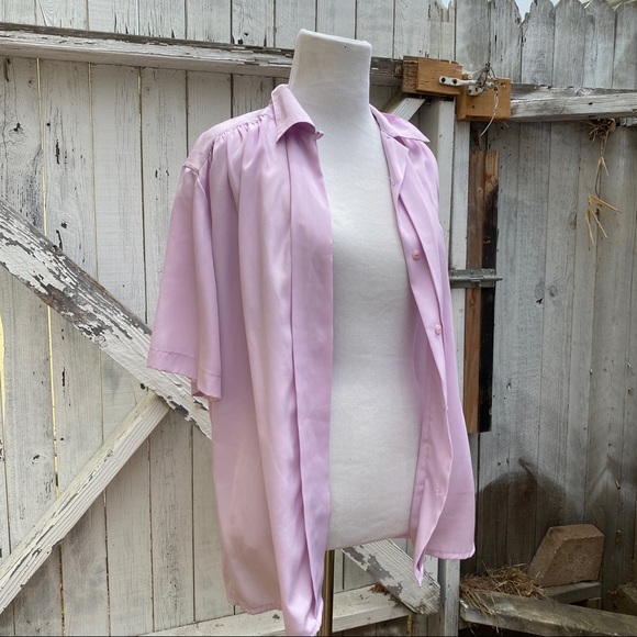 1980’s purple lilac silk like blouse top shirt - Picture 8 of 8